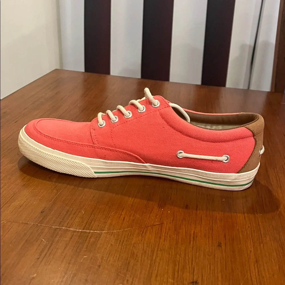 Polo Ralph Lauren Vance Side Lace Deck Boat Shoes Sneakers Pink Mens Size 11.5